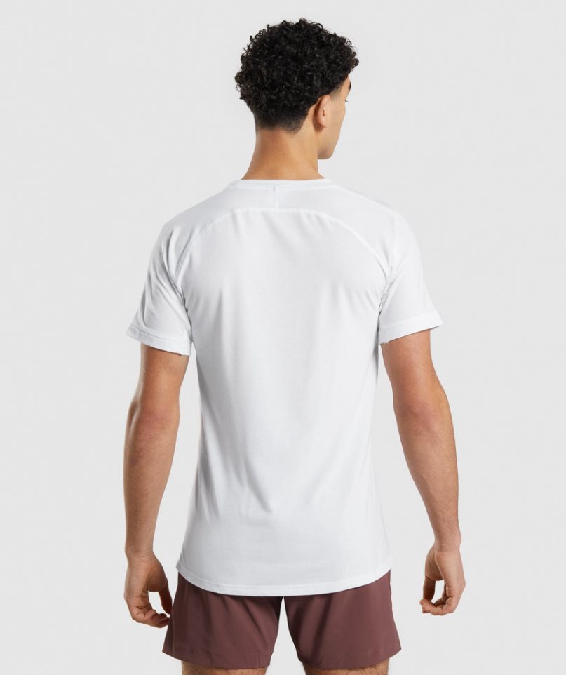 Men's Gymshark Studio Amplify T-Shirts White | CA 635DN8